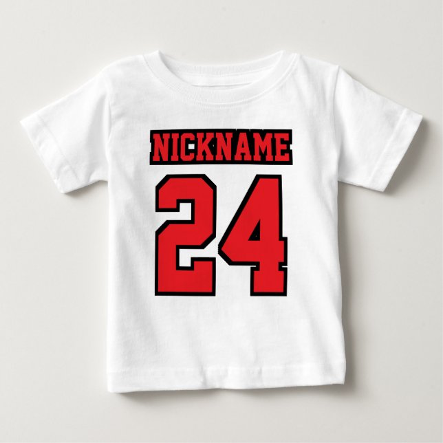 Front WHITE RED BLACK Dress Football Jersey Baby T-Shirt (Front)