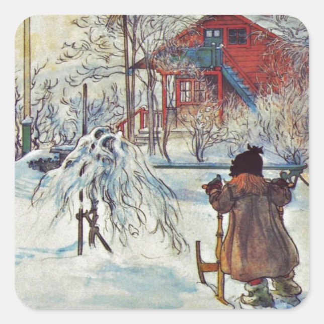 Front Yard and Wash House Square Sticker (Front)