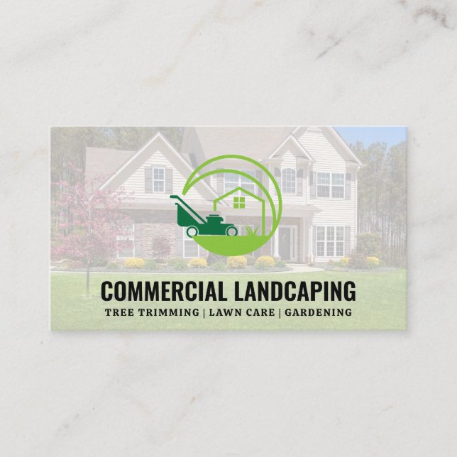 Front Yard Lawn | Residential | Gardening Logo Business Card (Front)