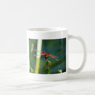 Frontal Red and Black Dragonfly Coffee Mug