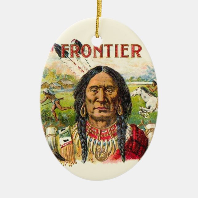 Frontier Cigar Advertising Ceramic Ornament (Front)