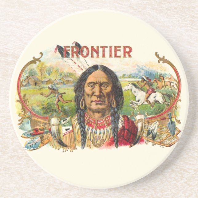 Frontier Cigar Advertising Drink Coaster (Front)