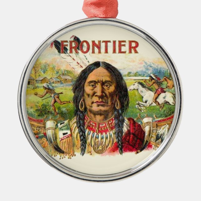 Frontier Cigar Advertising Metal Ornament (Front)