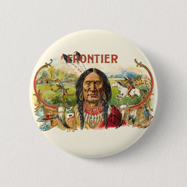 Frontier Cigar Advertising Pinback Button (Front)