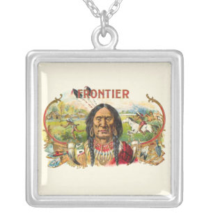 Frontier Cigar Advertising Silver Plated Necklace