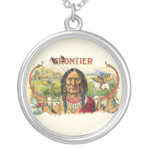 Frontier Cigar Advertising Silver Plated Necklace