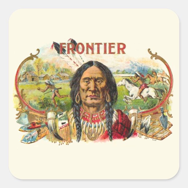 Frontier Cigar Advertising Square Sticker (Front)
