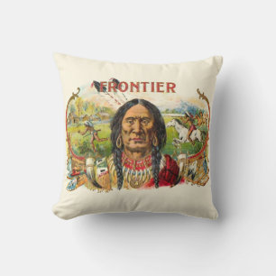 Frontier Cigar Advertising Throw Pillow
