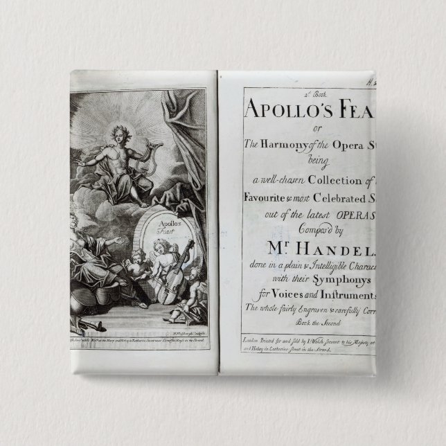 Frontispiece for Apollo's Feast, c.1734 Button (Front)