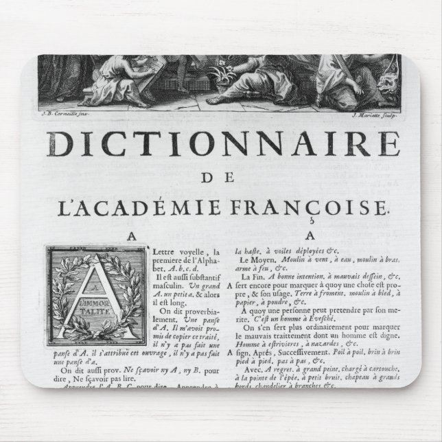 Frontispiece for the French Academy dictionary Mouse Pad (Front)