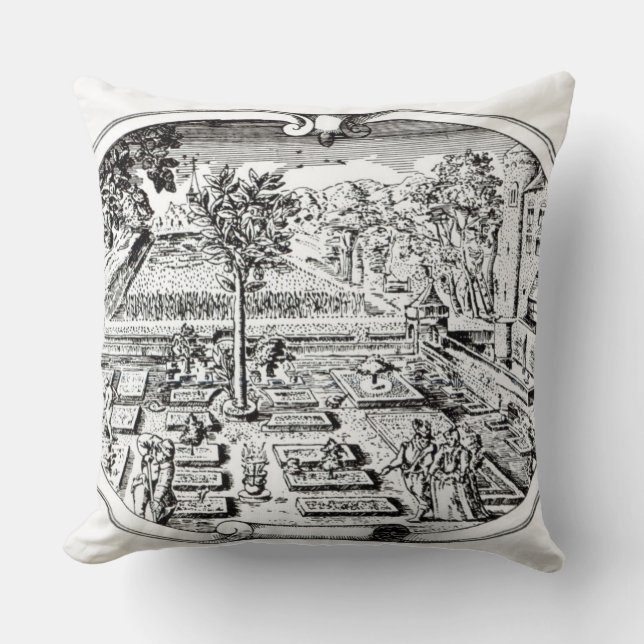 Frontispiece, from 'The Herball', by John Gerard ( Throw Pillow (Front)