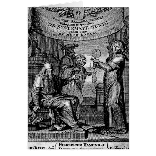 Frontispiece of 'Dialogus De Systemate Mundi' Cards (Front)