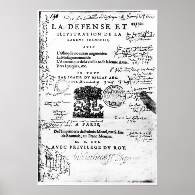 Frontispiece of 'La Defense et Illustration Poster (Front)