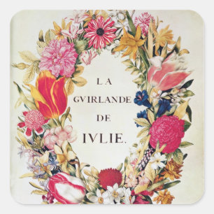 Frontispiece of 'La Guirlande de Julie', c.1642 Square Sticker