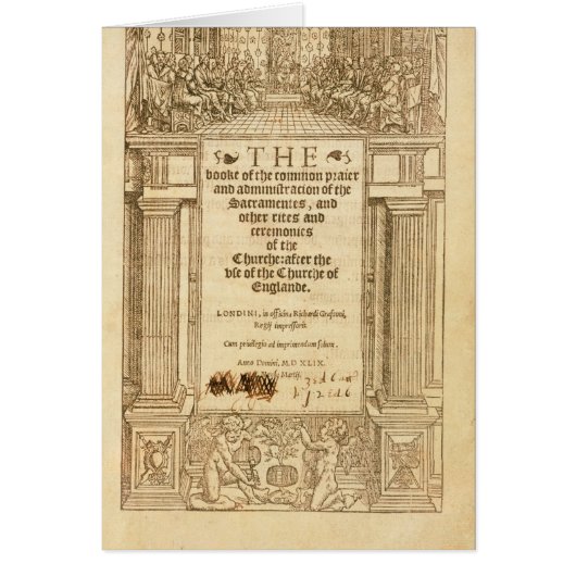 Frontispiece of 'The Book of Common Prayer' Cards (Front)
