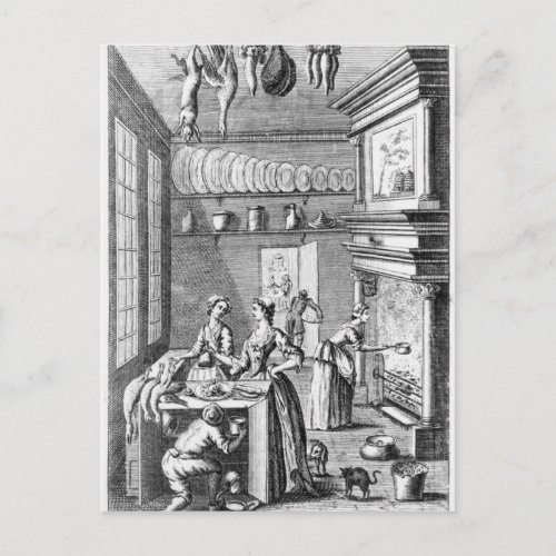 Frontispiece of The Compleat Housewife Postcard