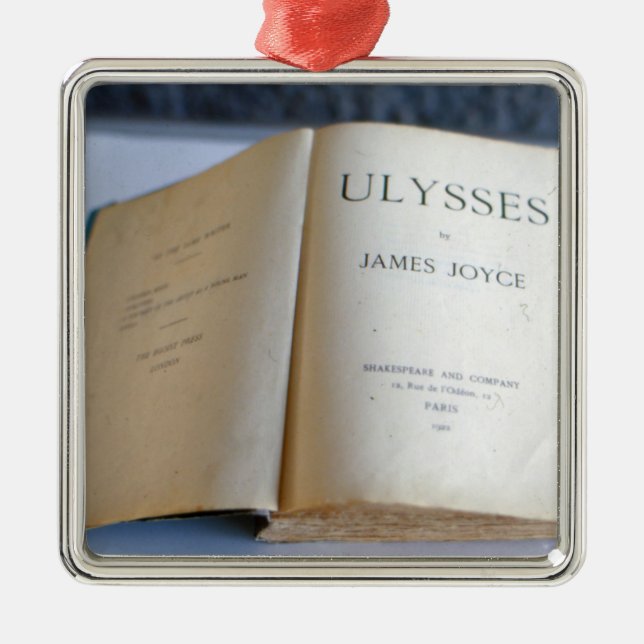 Frontispiece of 'Ulysses' by James Joyce Metal Ornament (Front)