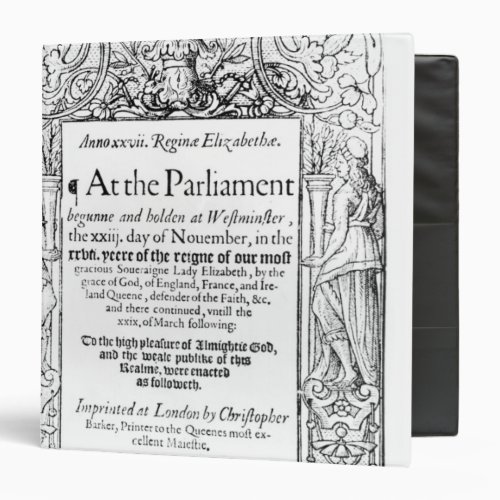 Frontispiece to an account of parliament binder