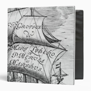 Frontispiece to 'De mari libero', by Hugo Grotius 3 Ring Binder