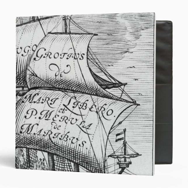 Frontispiece to 'De mari libero', by Hugo Grotius 3 Ring Binder (Front/Inside)
