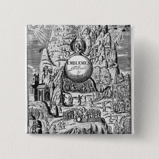 Frontispiece to George Wither's 'Emblems', 1635 Pinback Button (Front)
