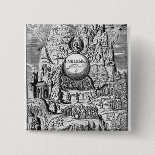Frontispiece to George Wither's 'Emblems', 1635 Pinback Button