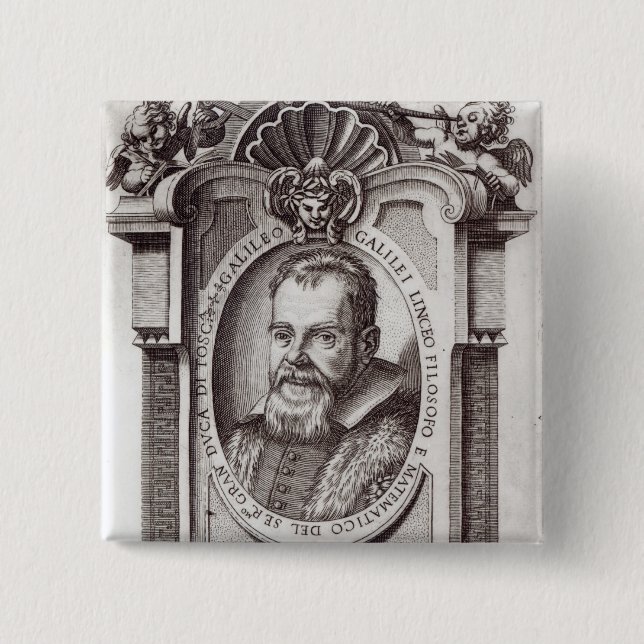 Frontispiece to 'Il Saggiatore' by Galileo Pinback Button (Front)