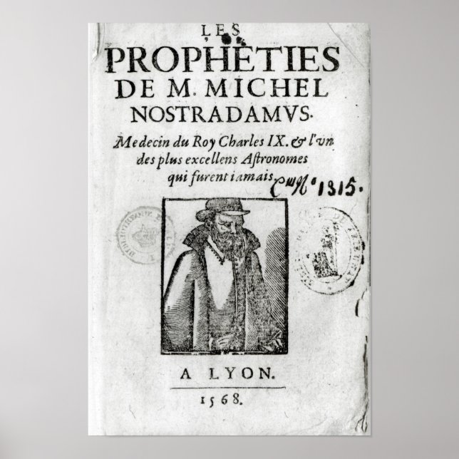 Frontispiece to 'Les Propheties de M. Michel Poster (Front)