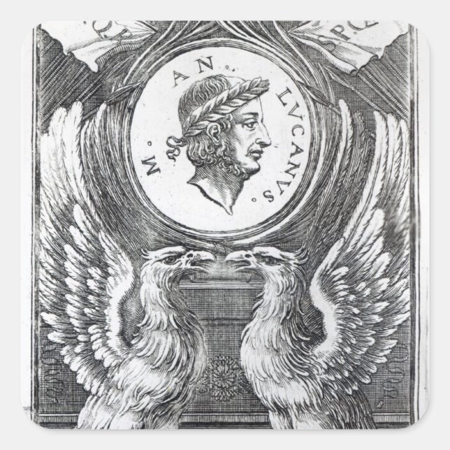Frontispiece to 'Lucan's Pharsalia' Square Sticker (Front)