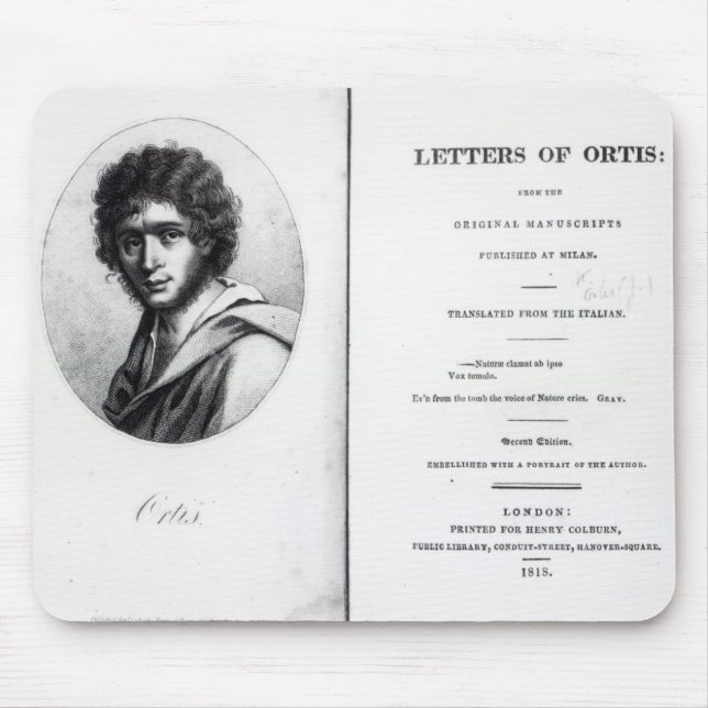 Frontispiece to 'The Letters of Ortis' Mouse Pad (Front)