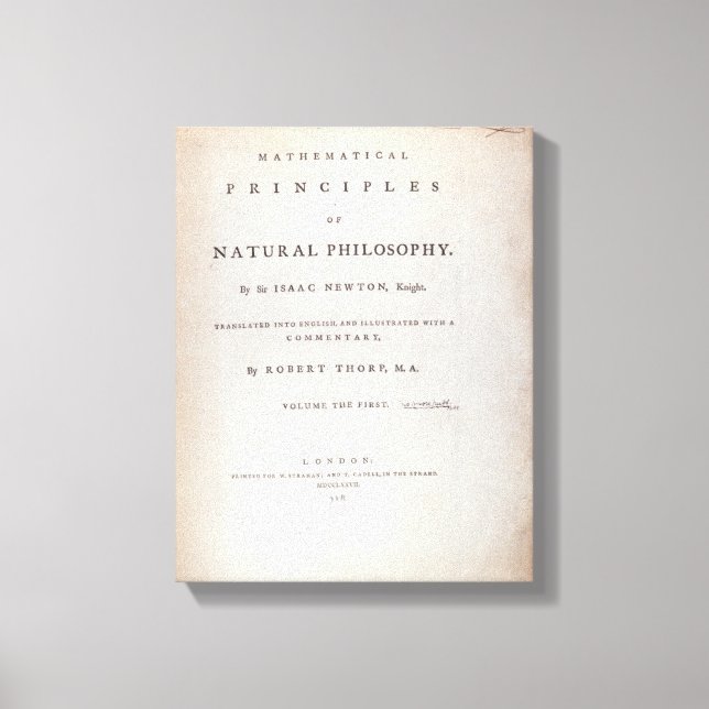 Frontispiece to Volume I Canvas Print (Front)