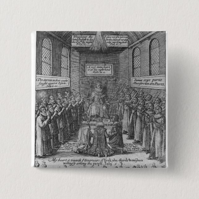 Frontispiece to 'Vox Regis' by Thomas Scott Pinback Button (Front)