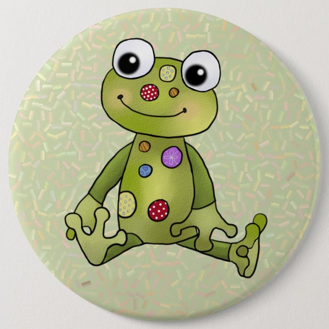 Frosch mit Punkten  Button (Front)