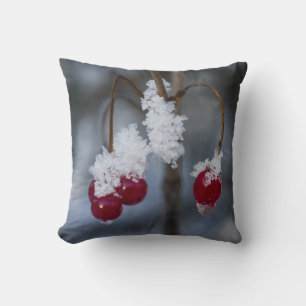 Frost Berries Throw Pillow