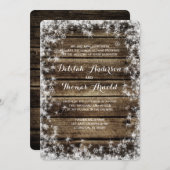 Frost Bite Barn Wood Winter Wedding Invitation (Front/Back)