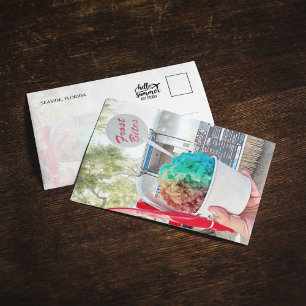 Frost Bite Seaside Florida 30A Watercolor Postcard