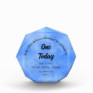 Frost Cloud Effect 1st Birthday  Acrylic Award