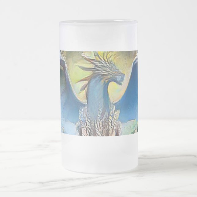 Frost Dragon Frosted Glass Beer Mug (Center)
