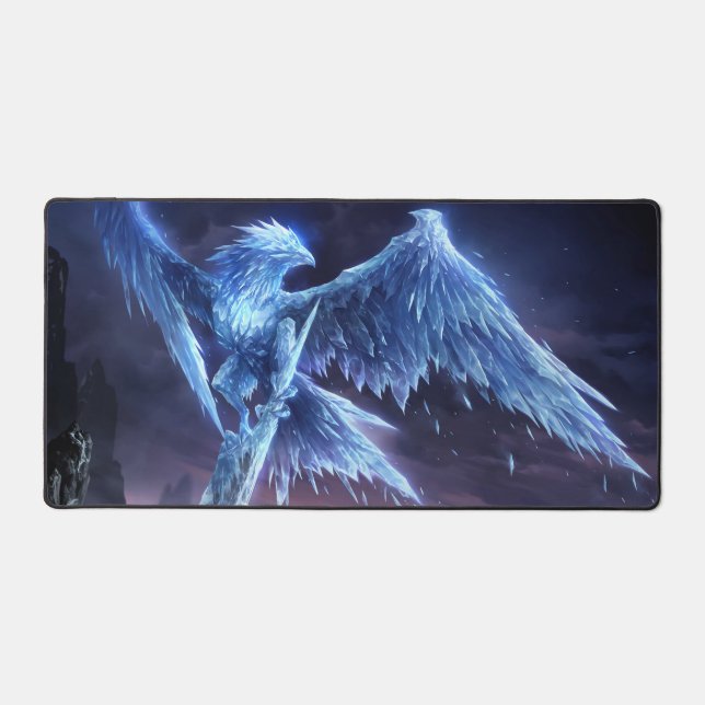 Frost Dragon Gaming Deskmat | Customizable Desk Ma (Front)