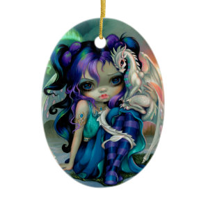Frost Dragonling Ceramic Ornament