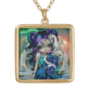 "Frost Dragonling" Gold Plated Necklace