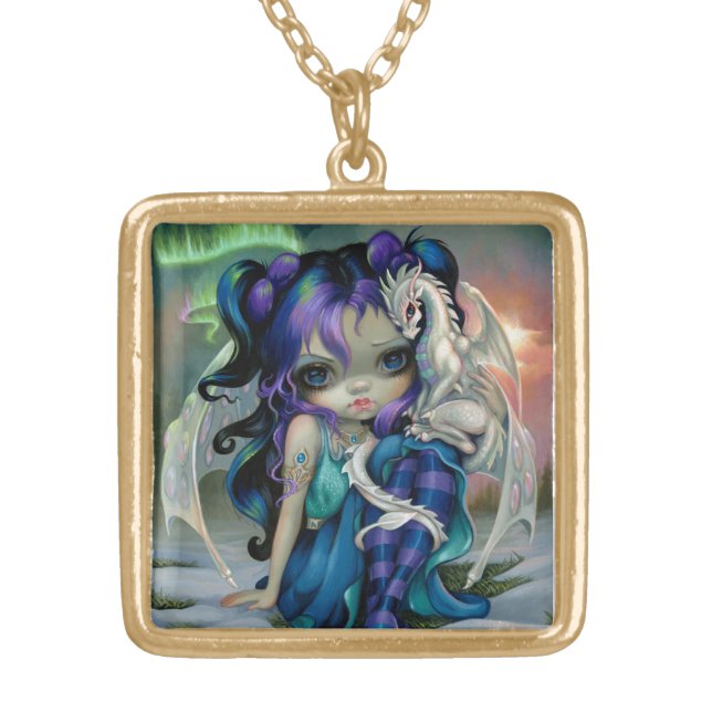 "Frost Dragonling" Gold Plated Necklace (Front)