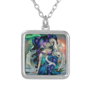 "Frost Dragonling" Silver Plated Necklace