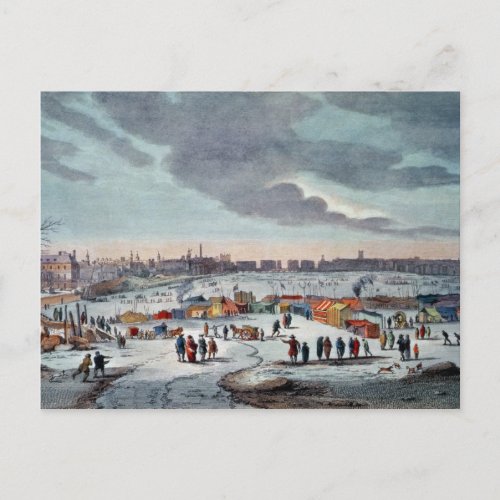 Frost Fair on the River Thames near the Temple Postcard