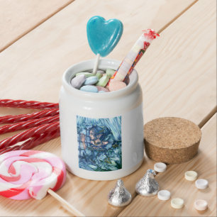 Frost Fairy Girl's View of a Sapphire Winter Candy Jar