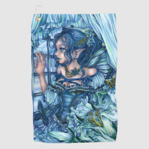 Frost Fairy Girl's View of a Sapphire Winter Golf Towel