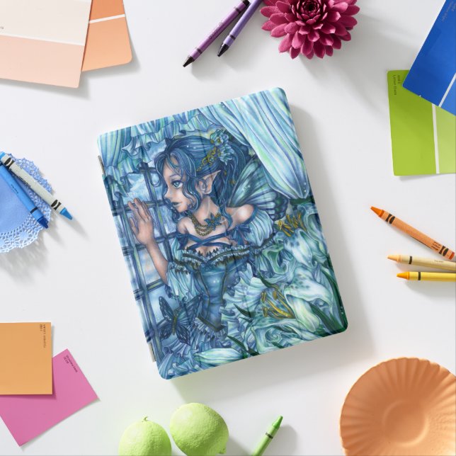 Frost Fairy Girl's View of a Sapphire Winter iPad Smart Cover (In Situ)