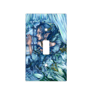 Frost Fairy Girl's View of a Sapphire Winter Light Switch Cover