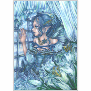 Frost Fairy Girl's View of a Sapphire Winter Sticker