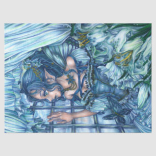 Frost Fairy Girl's View of a Sapphire Winter Tissue Paper